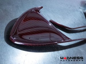Alfa Romeo 4C Carbon Fiber Front Grille Insert Trim Set - Red Candy